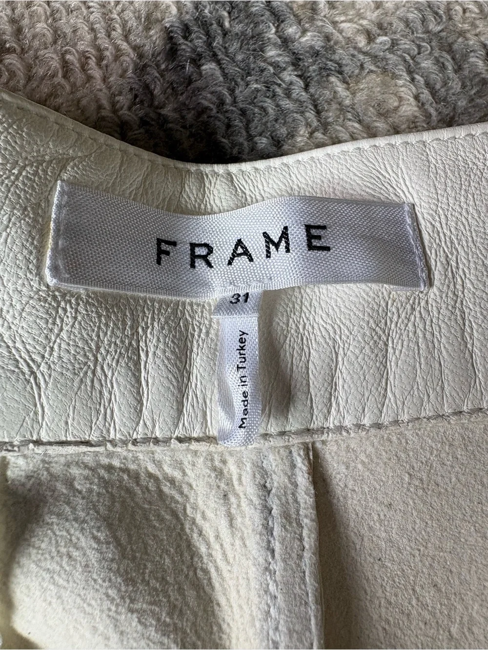Frame leather High-Waist Cream Belted Women’s Shorts